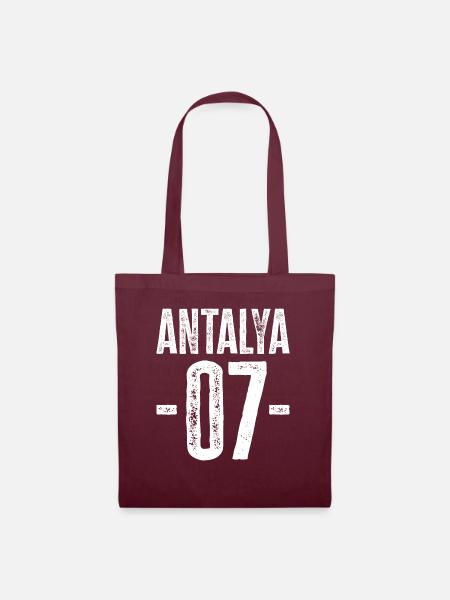 Antalya 07 – Stolz auf die türkische Riviera - Stoffbeutel - Burgunderrot