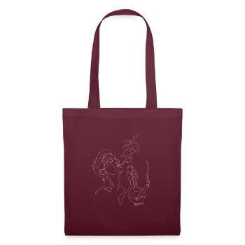 Smoke bong lineart white - Tote Bag - burgundy - Front
