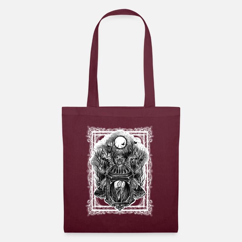 Lantern at night - Tote Bag - burgundy