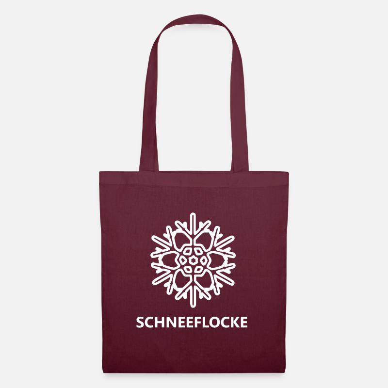 Schneeflocke - Stoffbeutel - Burgunderrot