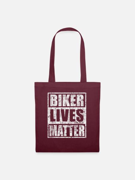 vintage Biker Lives Matter Motorcycle Biker - Stoffbeutel - Burgunderrot