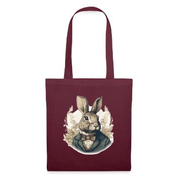 Rabbit Bunny Historical Art - Tote Bag - burgundy - Front