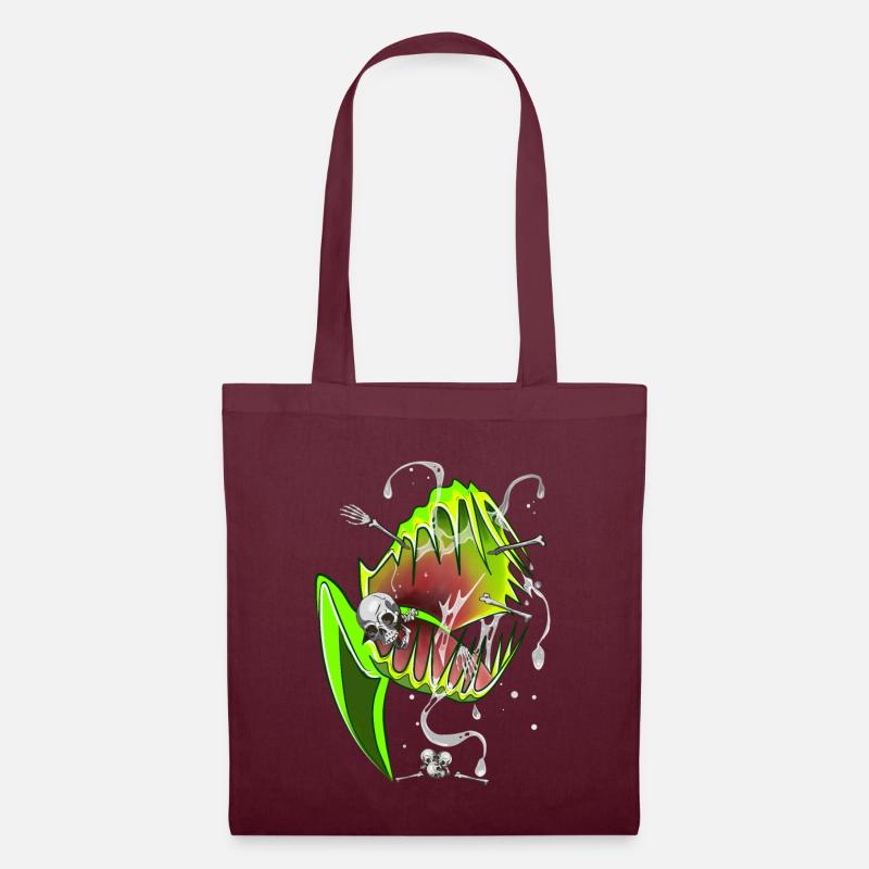 Botanical Shirt Carnivorous Plants Venus Flytrap - Stoffbeutel - Burgunderrot