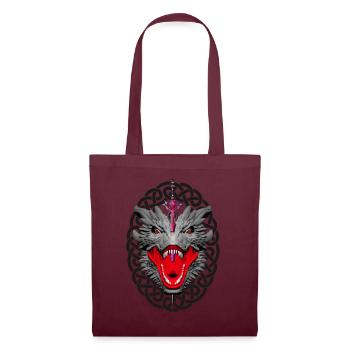 Dragon with purple sword - Tote Bag - burgundy - Front