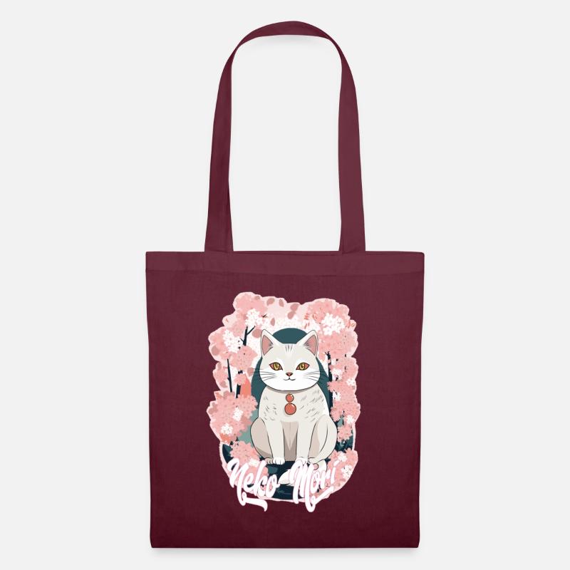 NekoMori Sakura - Tote Bag - burgundy