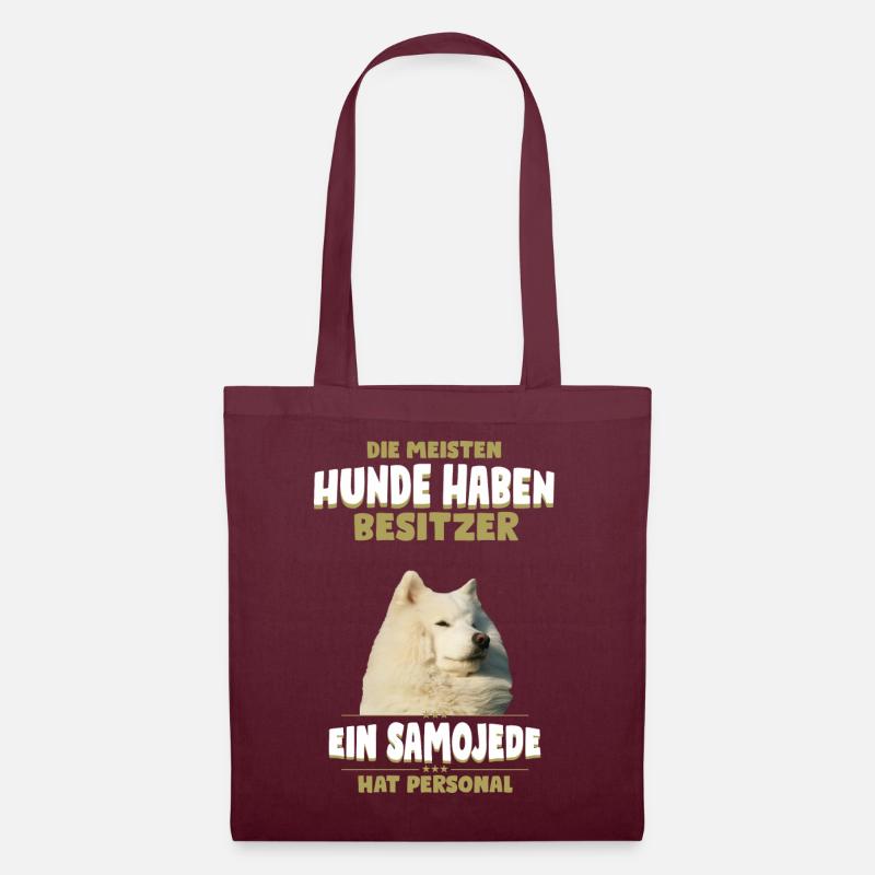 Samojeden Tshirt - Samojede Hund Shirt - Stoffbeutel - Burgunderrot