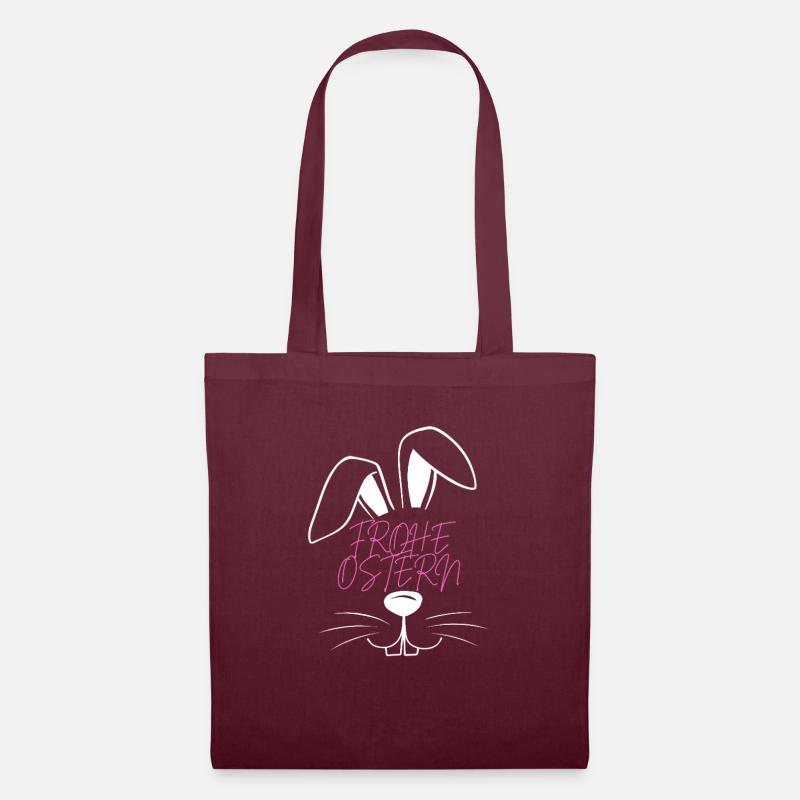Frohe Ostern I Osterhase - Stoffbeutel - Burgunderrot