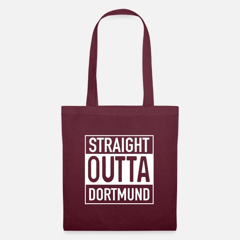 Straight OUTTA DORTMUND - Stoffbeutel - Burgunderrot