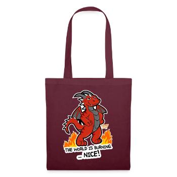 Dragon rouge Le monde est brûlant - Sac en tissu - bordeaux - Devant