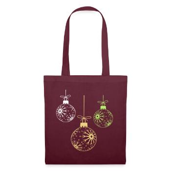 Boules de Noël Noël - Sac en tissu - bordeaux - Devant