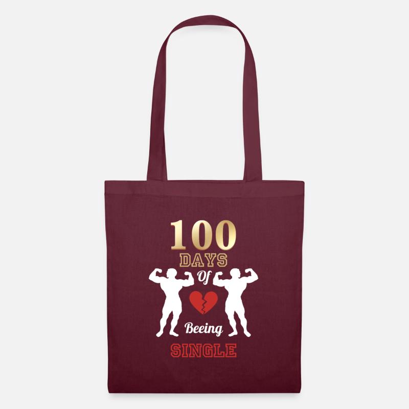 100 Days of Beeing Single - Stoffbeutel - Burgunderrot