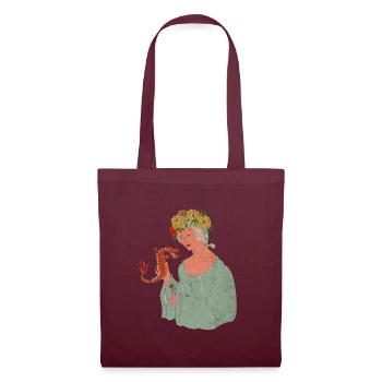 Flower fairy with dragon in love - Tote Bag - burgundy - Front