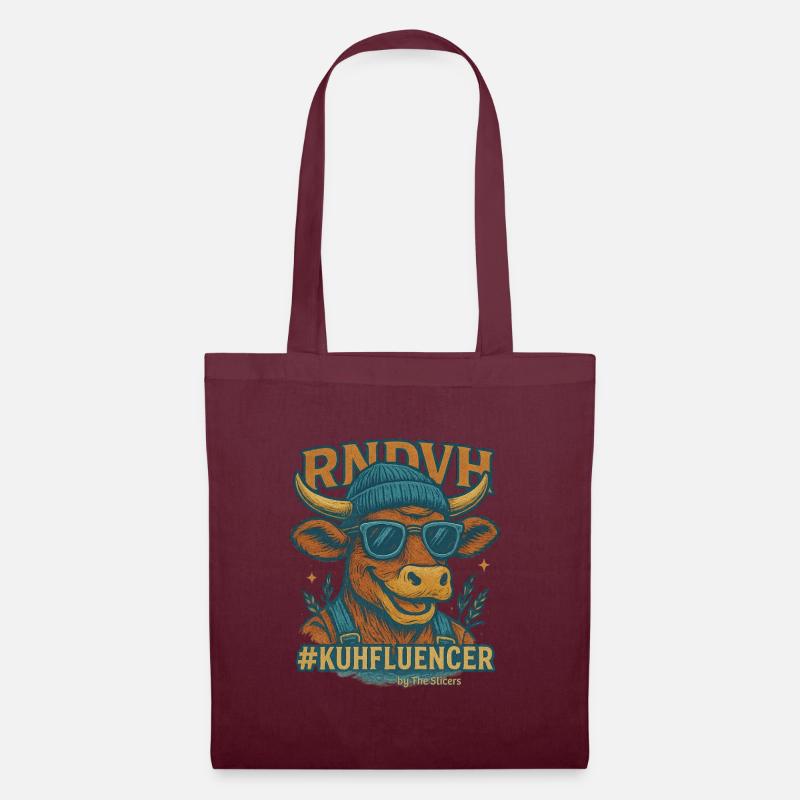Kuhfluencer - Stoffbeutel - Burgunderrot