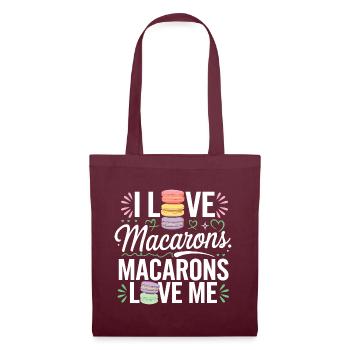 Les macarons, c’est l’amour - Sac en tissu - bordeaux - Devant