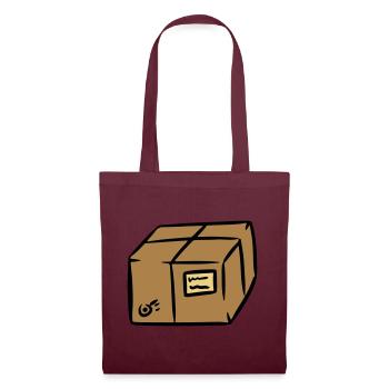 Paket package paquet Paketpost postman Sendung - Stoffbeutel - Burgunderrot - Vorne