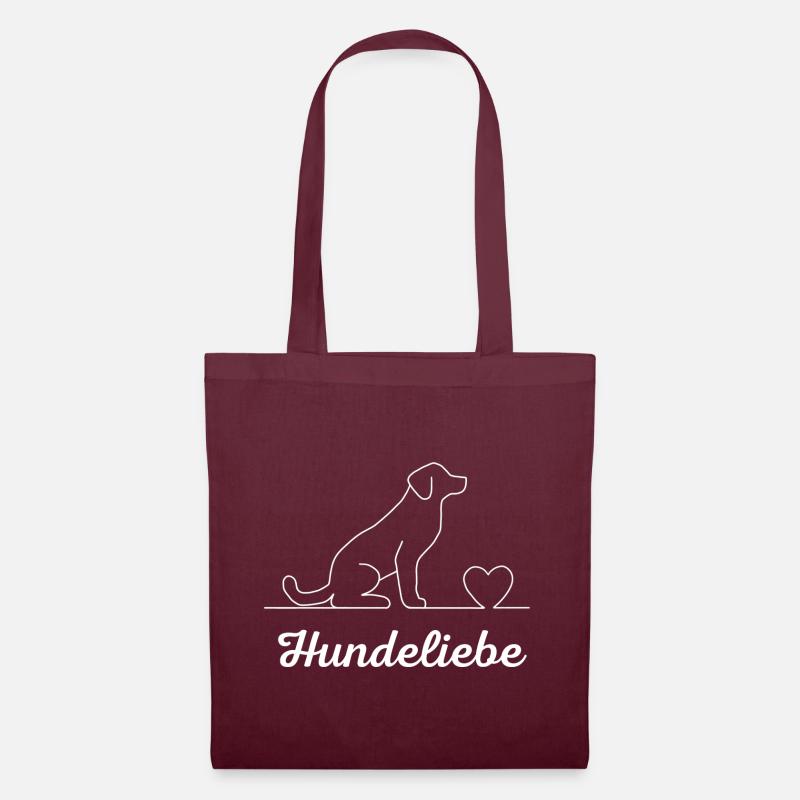 Hundeliebe - Stoffbeutel - Burgunderrot