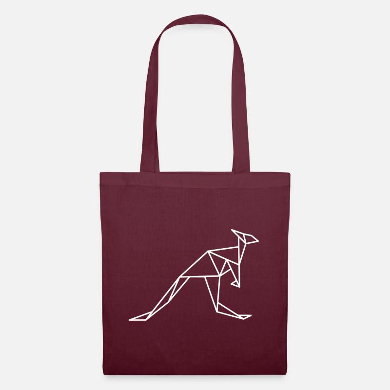 Kangaroo Geometrie Linien - Stoffbeutel - Burgunderrot