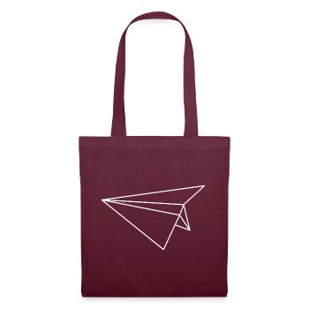 Paper Airplane Geometric Line - Tote Bag - burgundy - Front