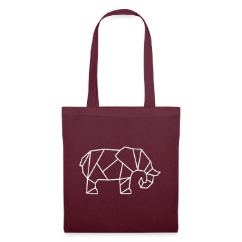 Ligne géométrique de l’éléphant - Sac en tissu - bordeaux - Devant