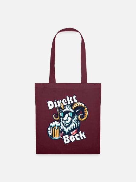 Direkt Bock - Stoffbeutel - Burgunderrot