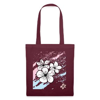 Blüten, Fleurs - Sac en tissu - bordeaux - Devant