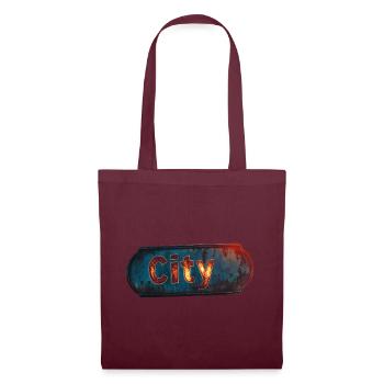 City rusty city sign with vintage feel - Tote Bag - burgundy - Front
