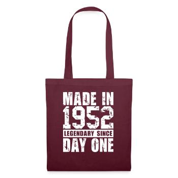 Made in 1952, Legendary Since Day One - Tote Bag - burgundy - Front