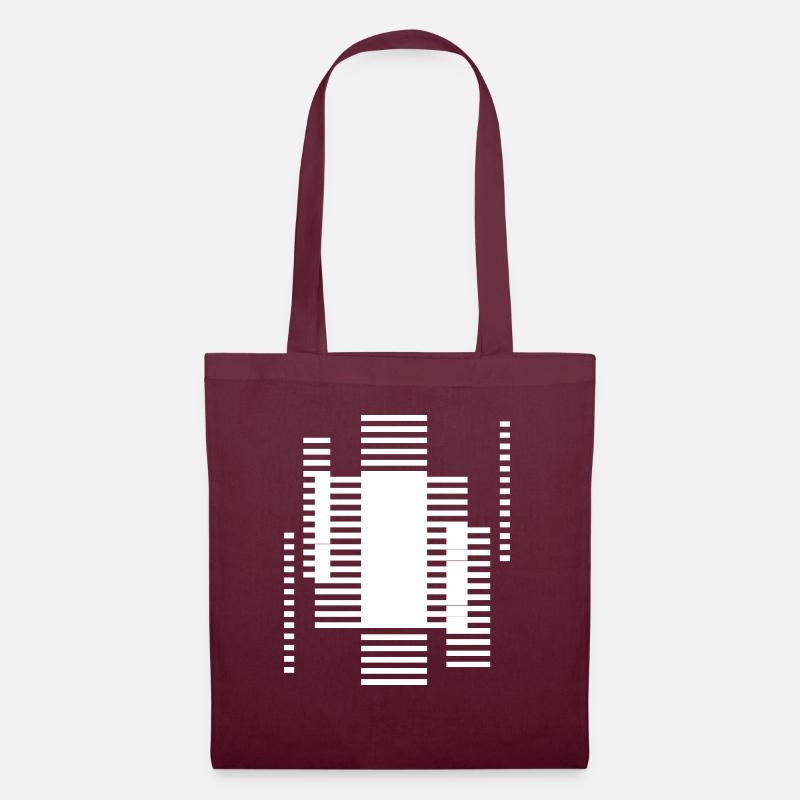 abstrakt linjer design - Stoffveske - burgunderrød