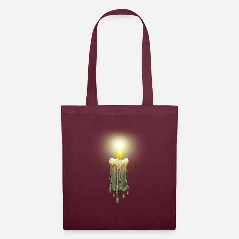 lighted candle - Tote Bag - burgundy