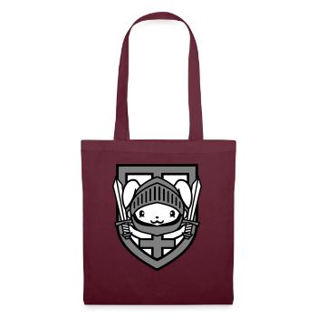 Lapin Chevalier Épée Bouclier Armure Casque Château Héros - Sac en tissu - bordeaux - Devant