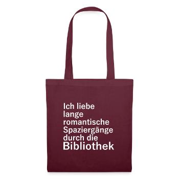 romantische Spaziergänge Bibliothek - Stoffbeutel - Burgunderrot - Vorne