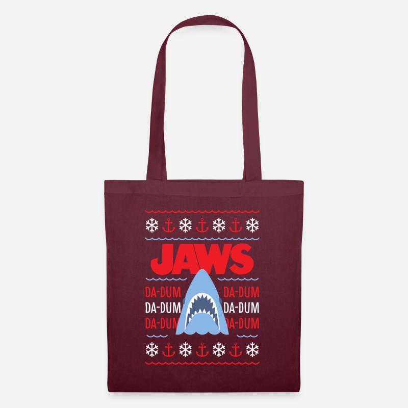 Jaws Distressed Da-Dum Da-Dum - Tote Bag - burgundy