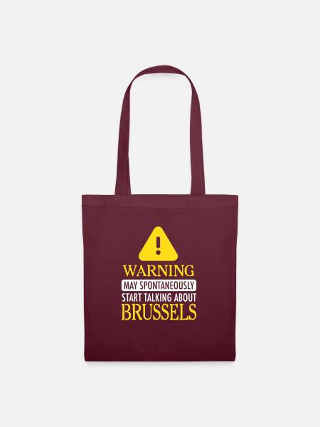 WARNING!:Brussel - Stoffbeutel - Burgunderrot