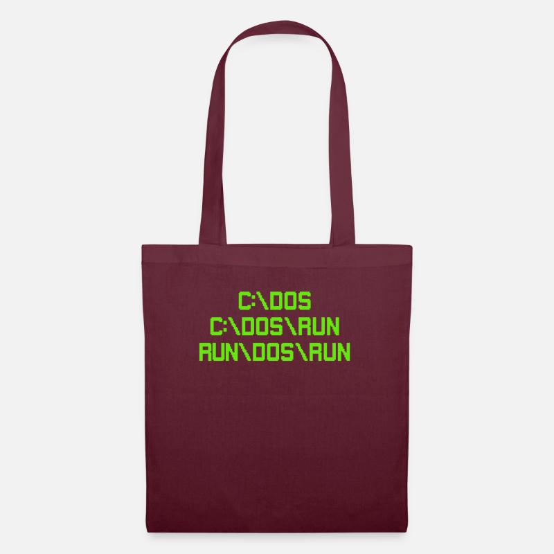 C: \ DOS C: \ DOS \ RUN RUN \ DOS \ RUN Funny Computer Joke - Tote Bag - burgundy
