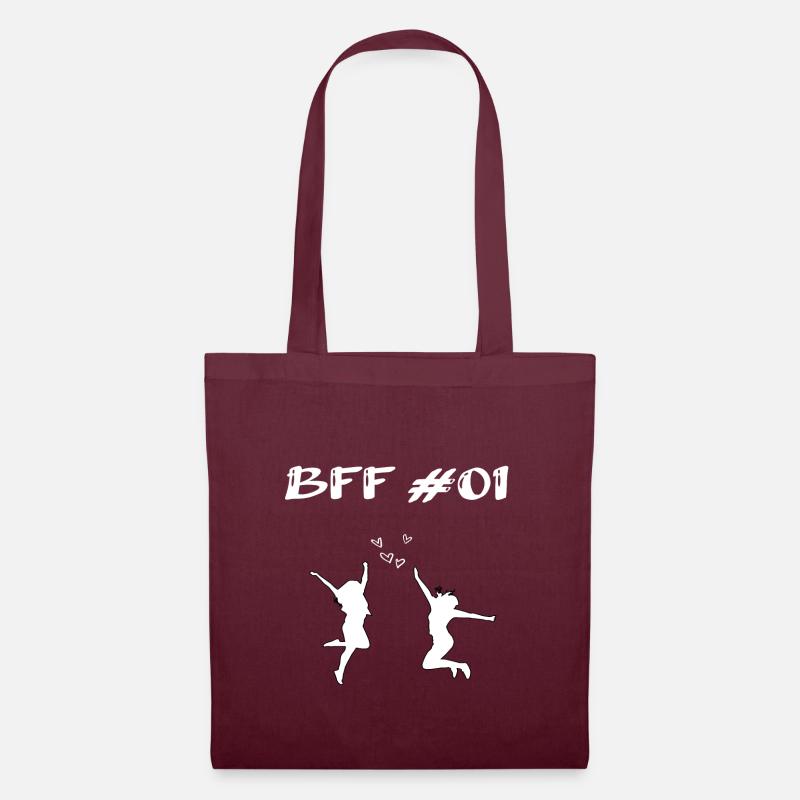 Conception BFF # 1 pour meilleur ami. | BFF - Sac en tissu - bordeaux