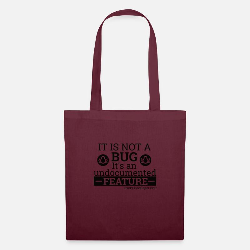 "Not a Bug" | Programmer, Programmierer - Stoffbeutel - Burgunderrot