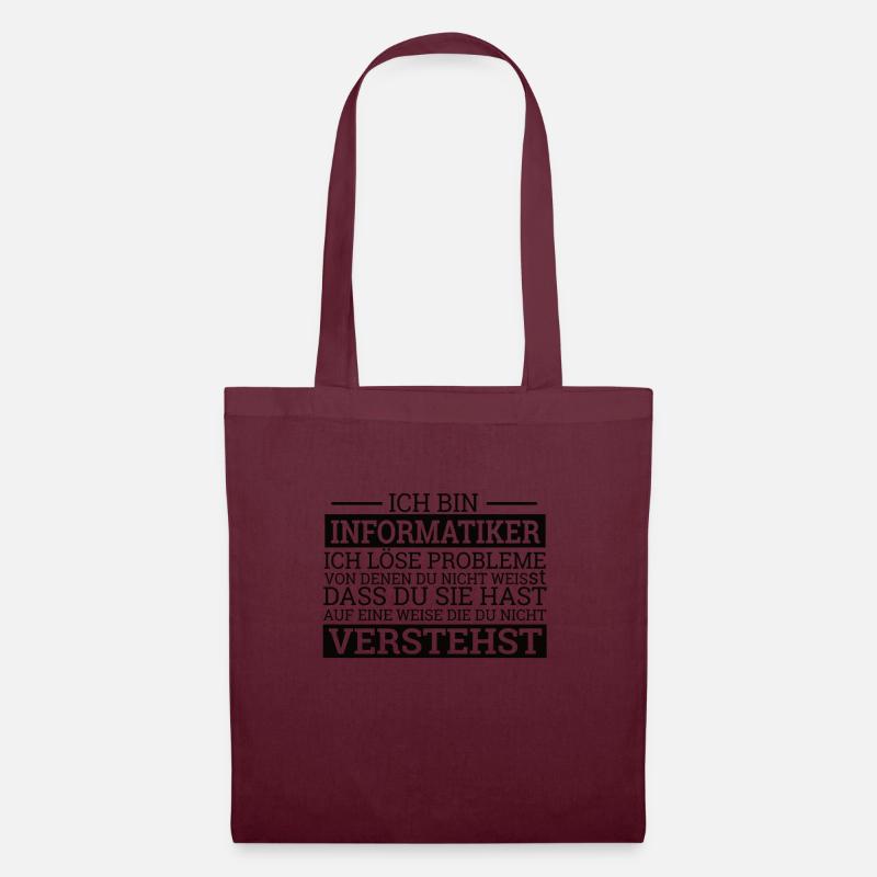 "Informatiker lösen Probleme" | Informatik - Stoffbeutel - Burgunderrot
