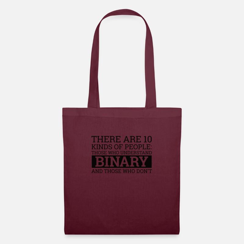 "There are 10 People" | Binary, IT - Stoffbeutel - Burgunderrot