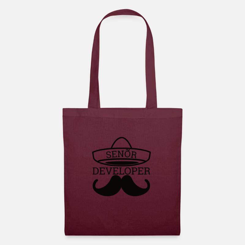 "Senor Developer, Senior Developer" | Programmer - Tote Bag - burgundy