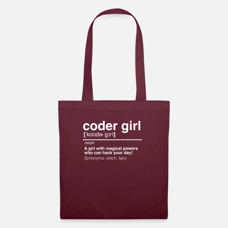 Coder Girl Software Developer Engineer Gift - Sac en tissu - bordeaux