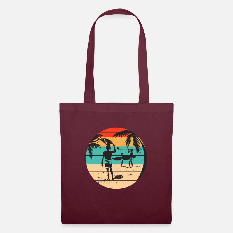 Surf, Surfista, Surf, Surf - Borsa di stoffa - rosso borgogna