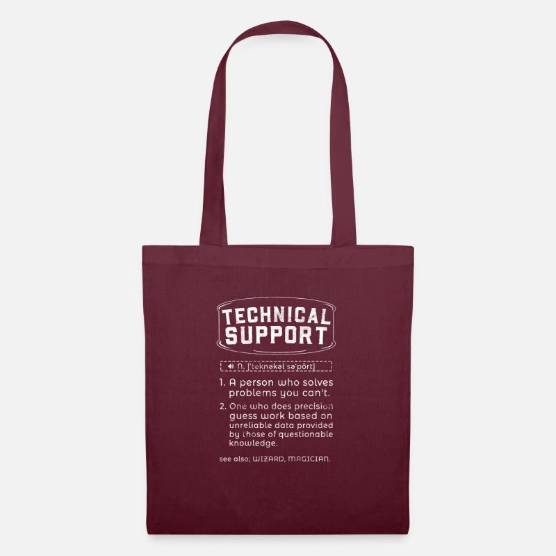 Tech Support Definition Lustige Computer Nerd Humor - Stoffbeutel - Burgunderrot