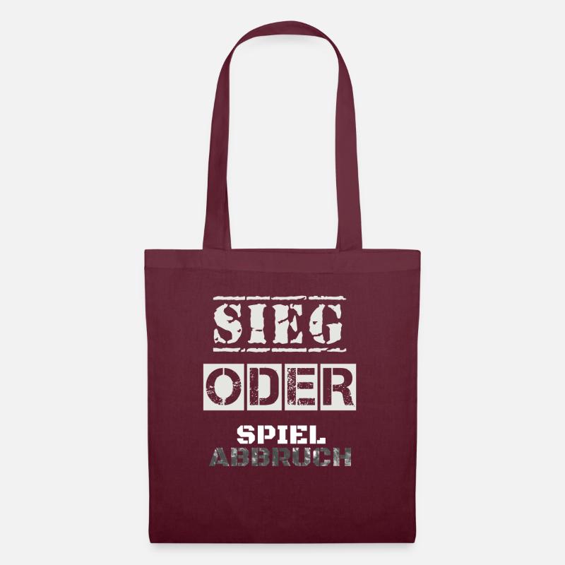 sieg oder spielabbruch - Stoffbeutel - Burgunderrot
