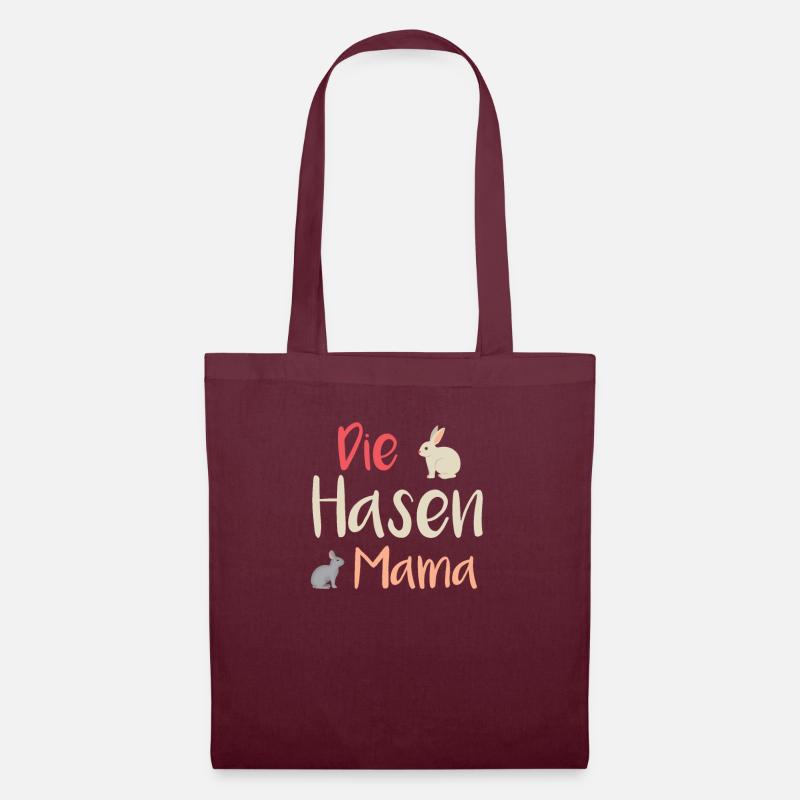 Die Hasen Mama Hase Kaninchen Mutter Haustier - Stoffbeutel - Burgunderrot