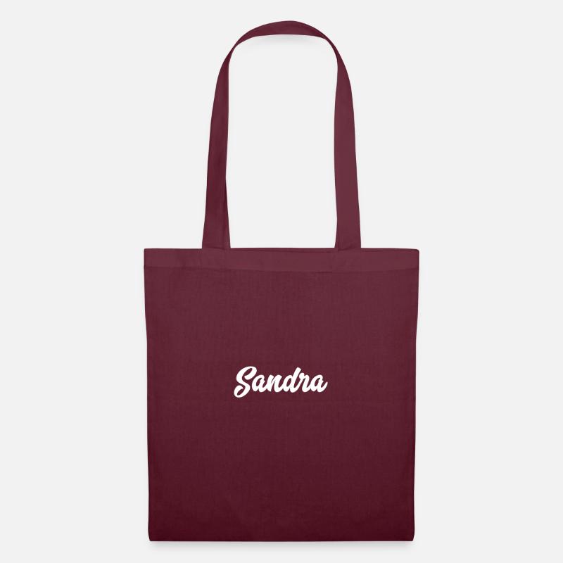 Sandra Custom Text Geburtstagsname - Stoffbeutel - Burgunderrot