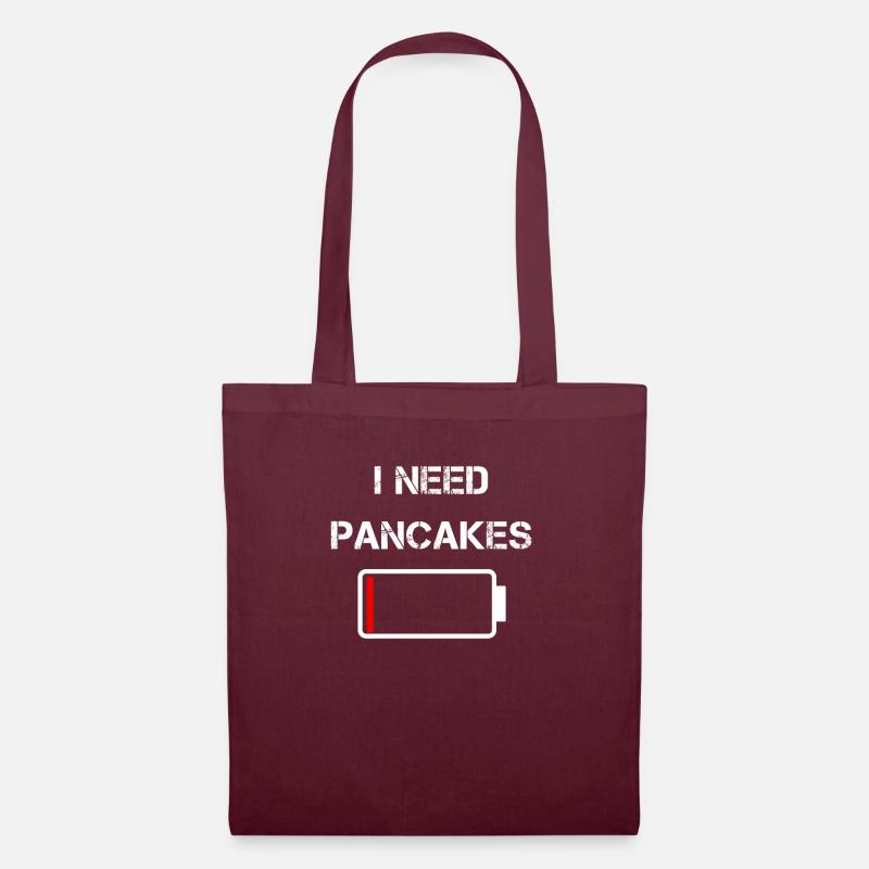 Ich brauche Pancakes Pfannkuchen Frühstück Brunch - Stoffbeutel - Burgunderrot