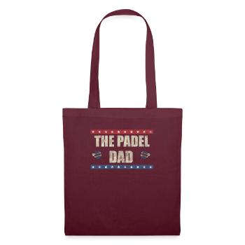 The Padel Dad Amerikanische Flagge Padelspieler - Stoffbeutel - Burgunderrot - Vorne