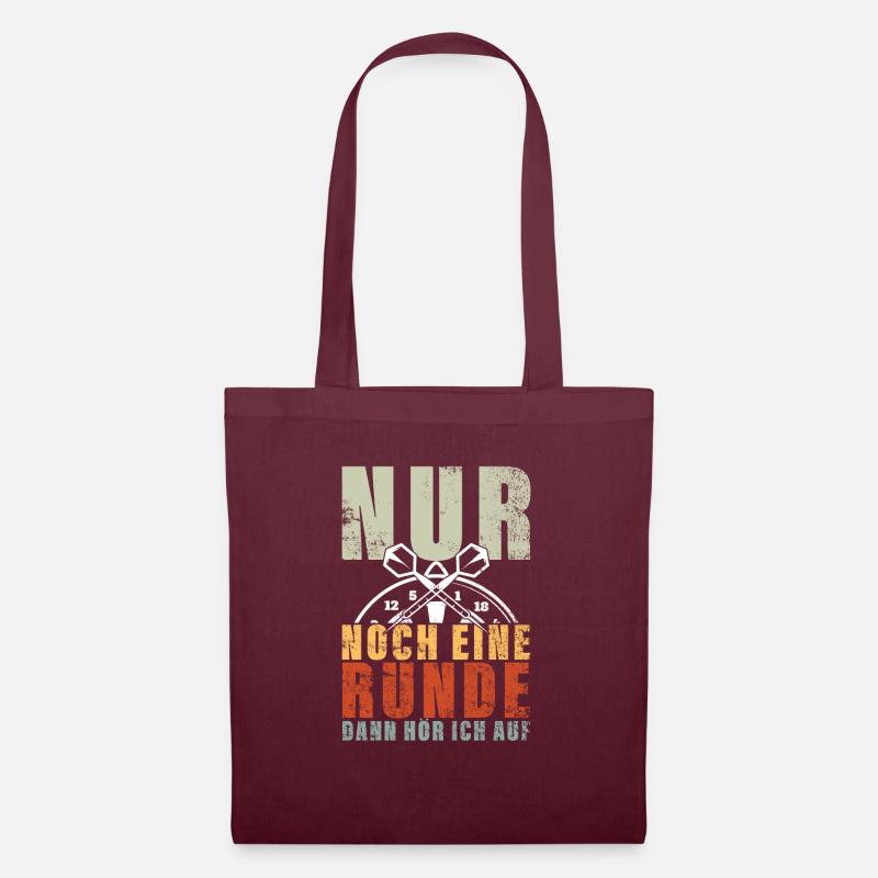 Nur Noch Eine Runde Dann Hör Ich Auf Dart Spruch - Stoffbeutel - Burgunderrot