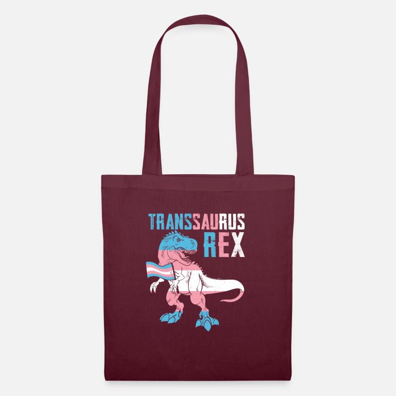 Transsaurus Rex Dinosaur Flag For Trans Pride - Tote Bag - burgundy