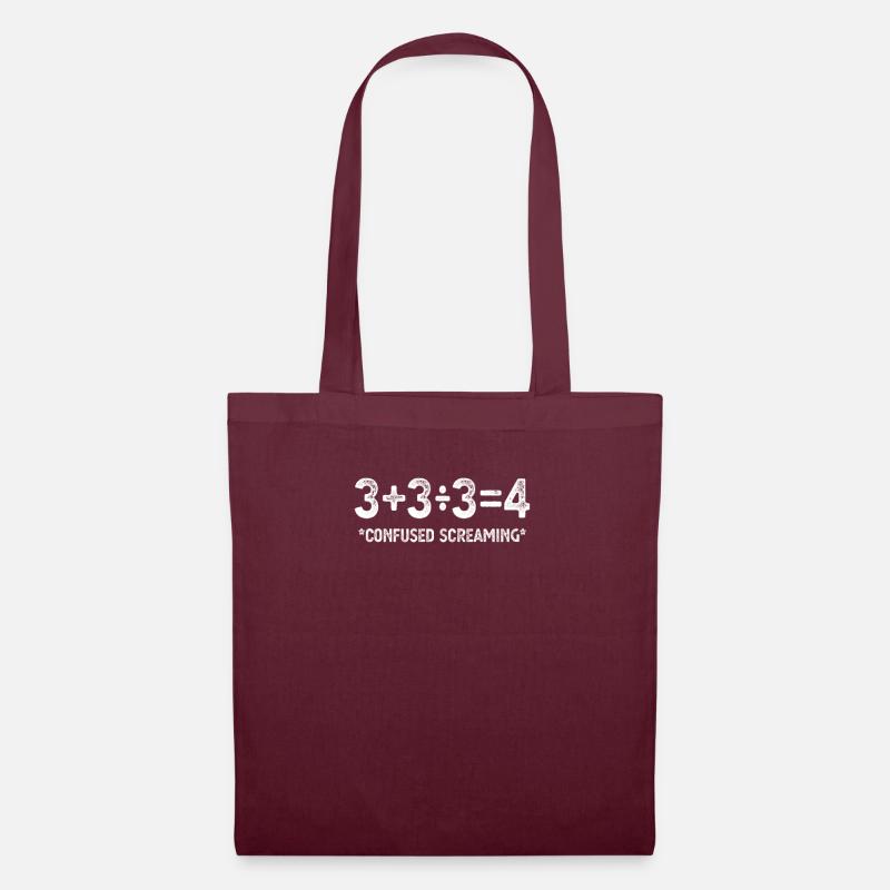 Funny Math Formula, Confused Screaming, Nerd, Geek - Tote Bag - burgundy